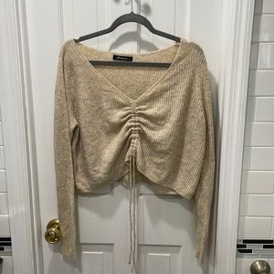 Olivaceous Beige Sweater Top